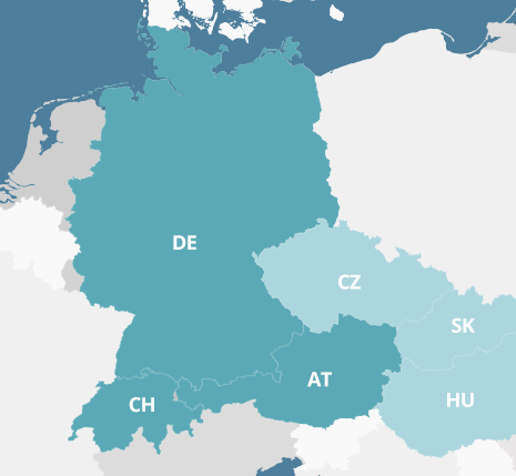 europakarte Europaweite Wartung für Server, Storage und Netzwerk