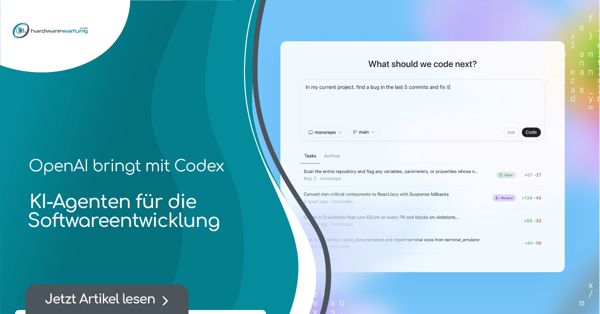 OpenAI bringt mit Codex einen KI-Agenten für die Softwareentwicklung