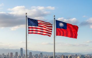 Flaggen USA und Taiwan