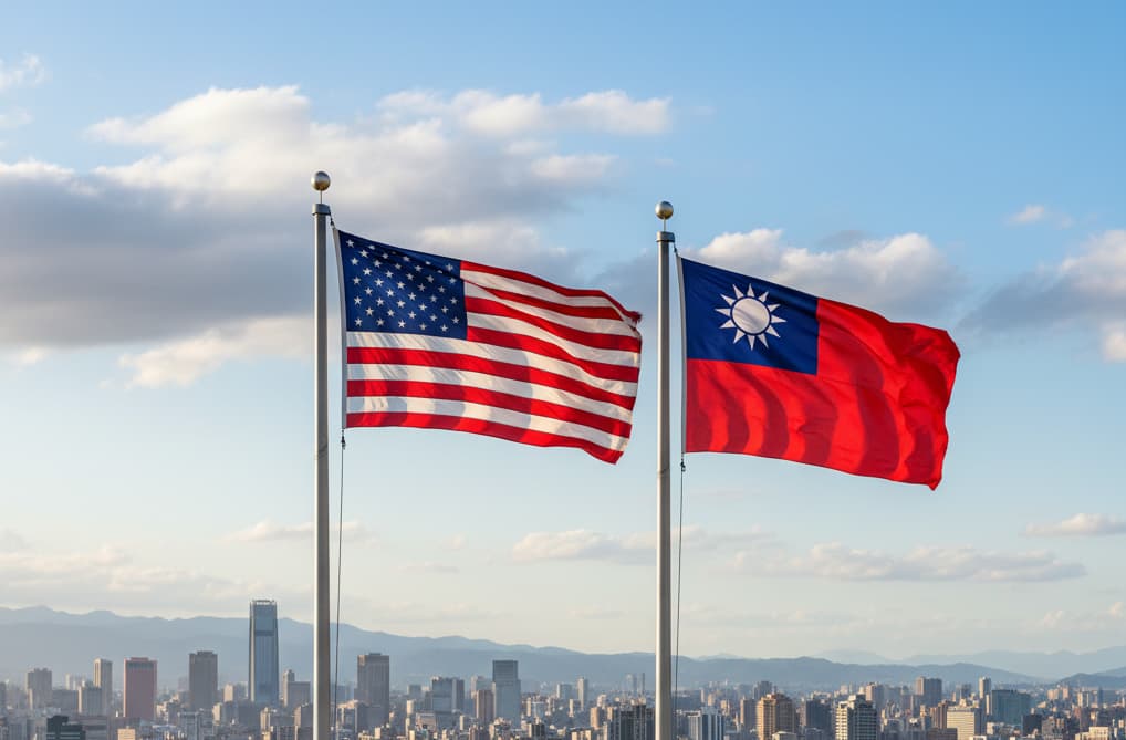 Flaggen USA und Taiwan