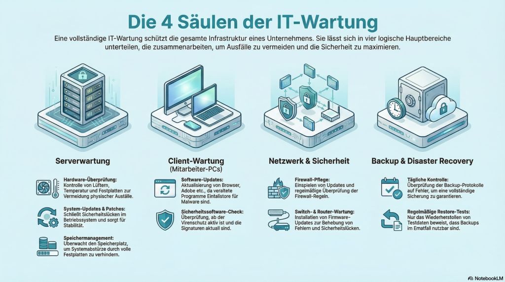 die-4-saeulen-der-it-wartung Die 4 Säulen der IT-Wartung