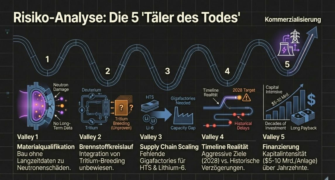 5 Täler des Todes für die Fusionstechnologie 5 Täler des Todes für die Fusionstechnologie