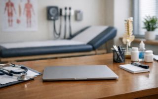 Laptop in einer Arztpraxis