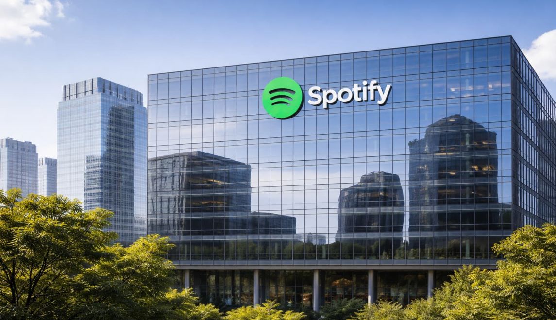 Spotify Bürogebäude - per KI erstellt