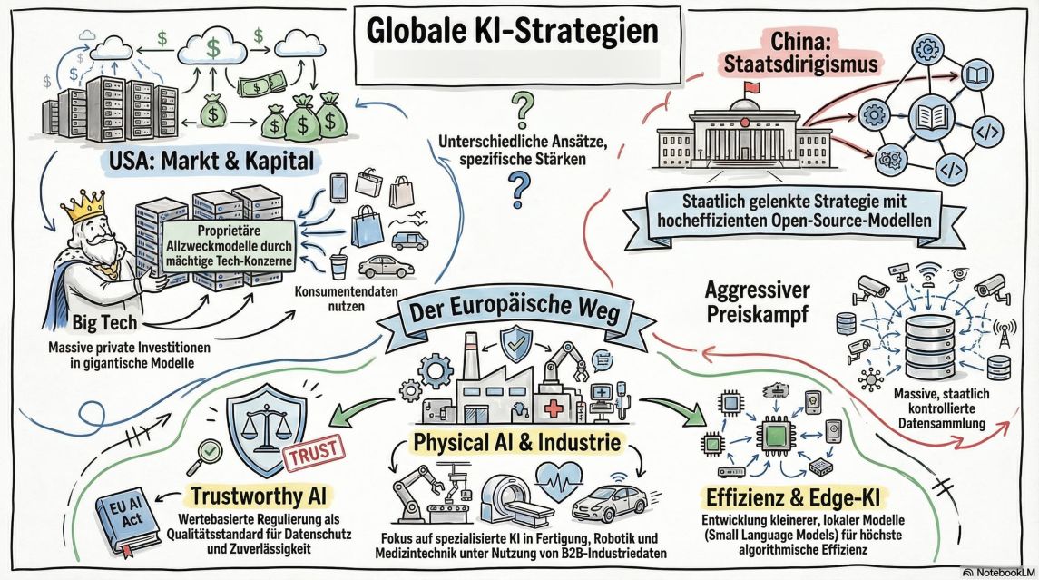 Globale KI-Strategien: Europa im Vergleich zu den USA und China