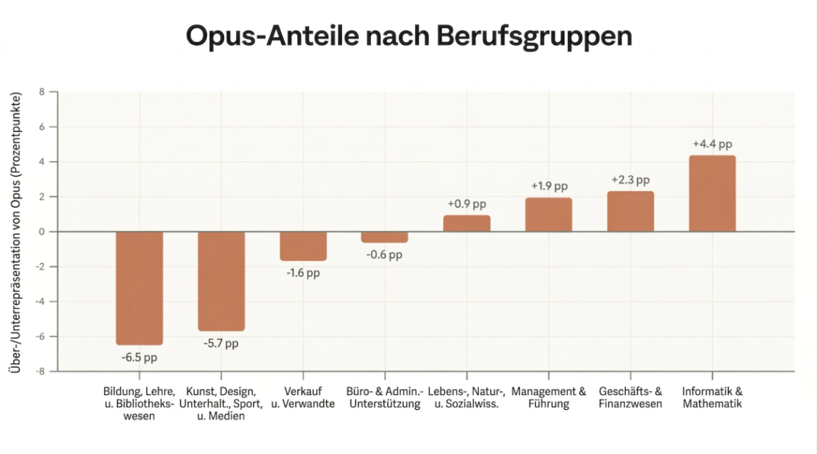 Verwendung von Claude Opus nach Berufsgruppen