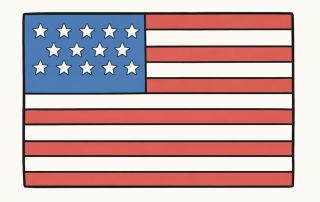 US-Flagge im Anthropic-Style