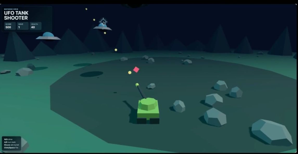 Ufo-Tank-Shooter: 3D-Spiel generiert mit GPT-5.5