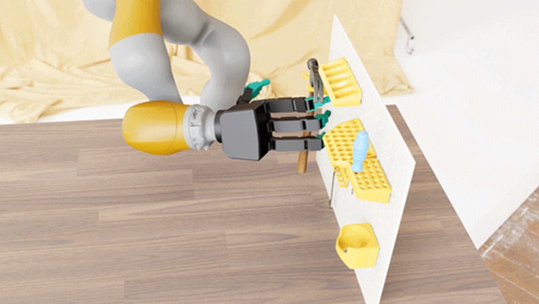 Nvidia Cosmos 3: Roboterhand greift Hammer
