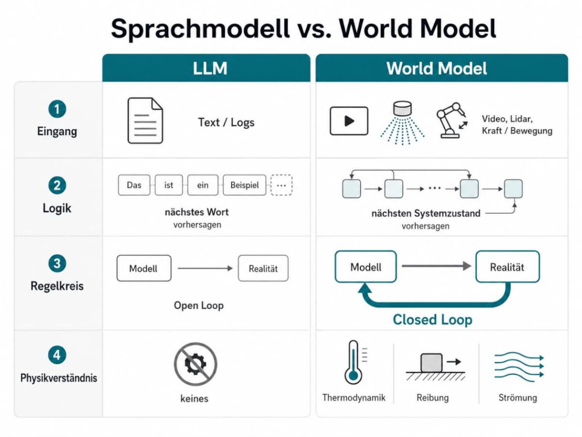LLM (Sprachmodell) vs. World Model